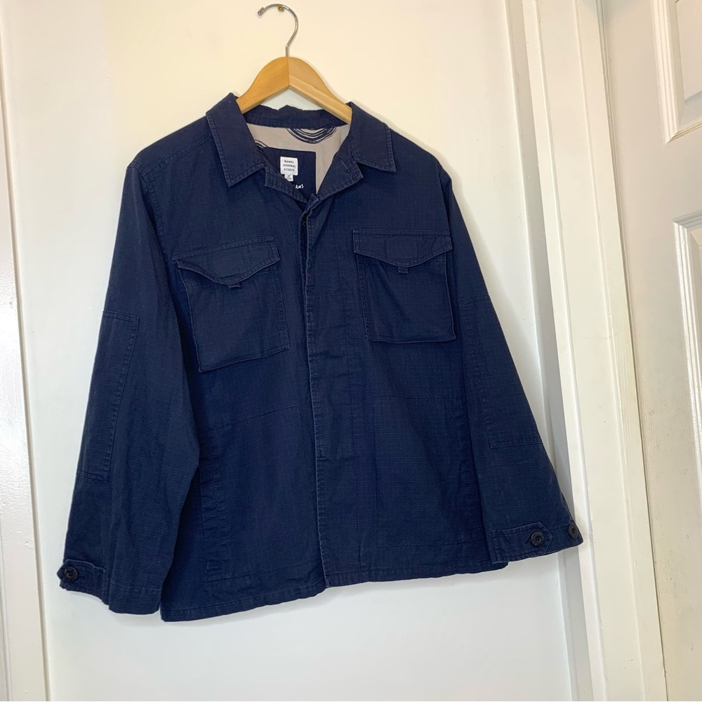 BANKS JOURNAL Ty Williams Men's Work Utility Navy Blue Jacket Coat size Medium